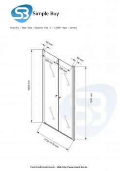 Glas Concept 24 - 175x195cm San Diego - XXL Nischentür - Pendeltür - 8mm ESG 